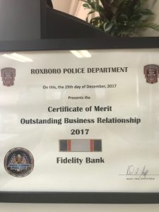 Roxboro NC Police Department Recognition