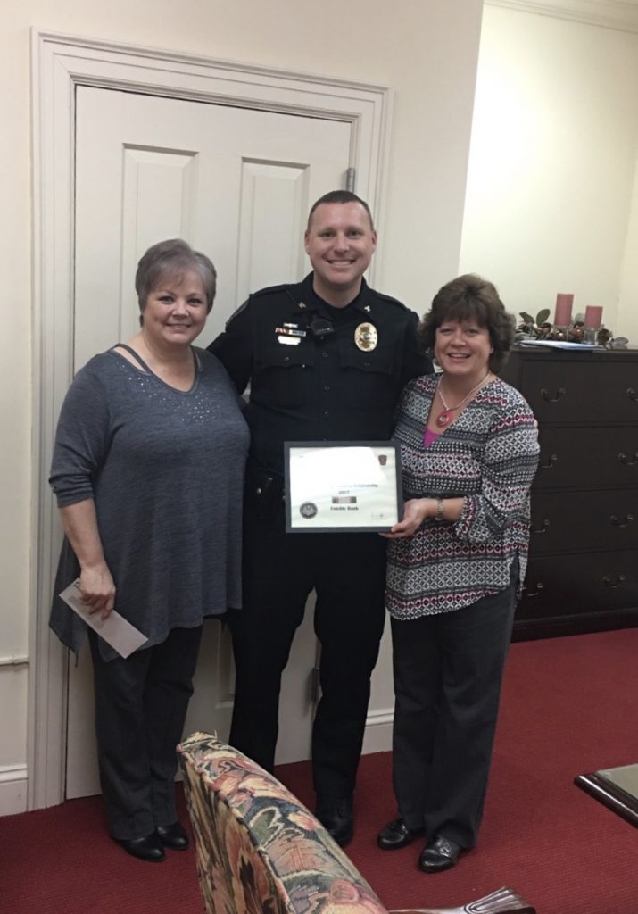 Fidelity Bank’s Roxboro, NC Branch Awarded by Local Police Chief for
