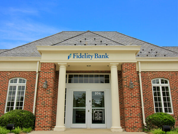 An image of a sunny day at the Apex bank