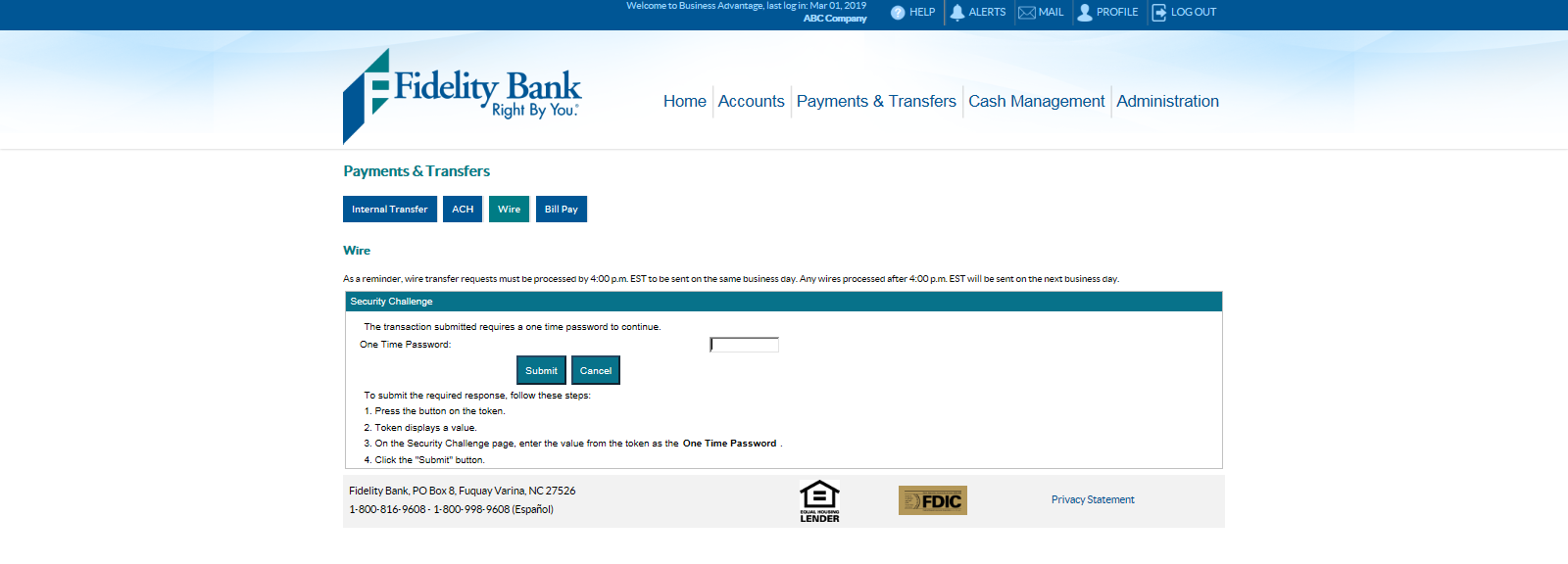 Fidelity wire transfer deals