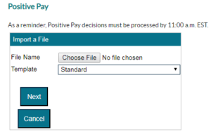 Positive Pay User Guide — Fidelity Bank