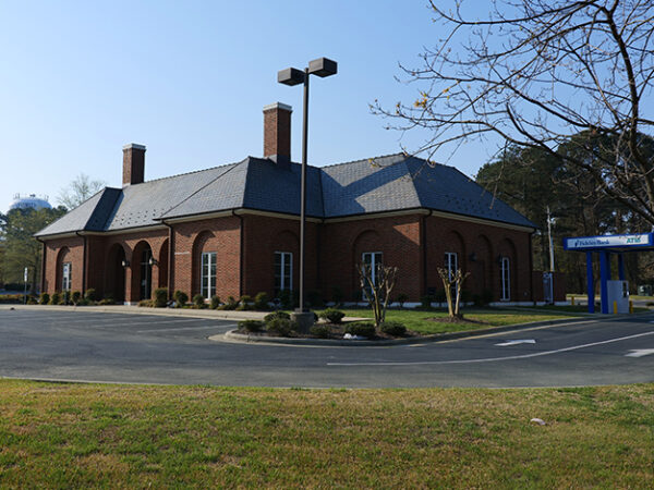 An image of a sunny day at the Sanford bank