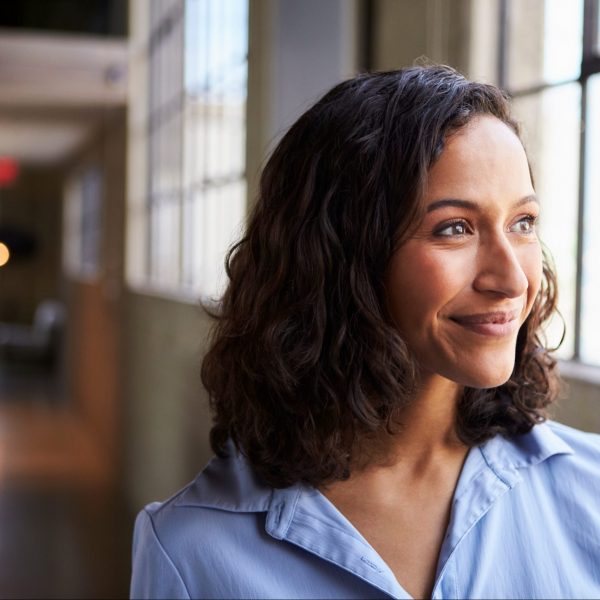 Smiling young businesswoman