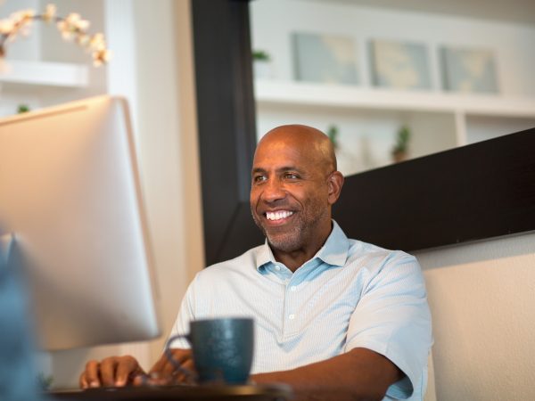 Man working from his home office