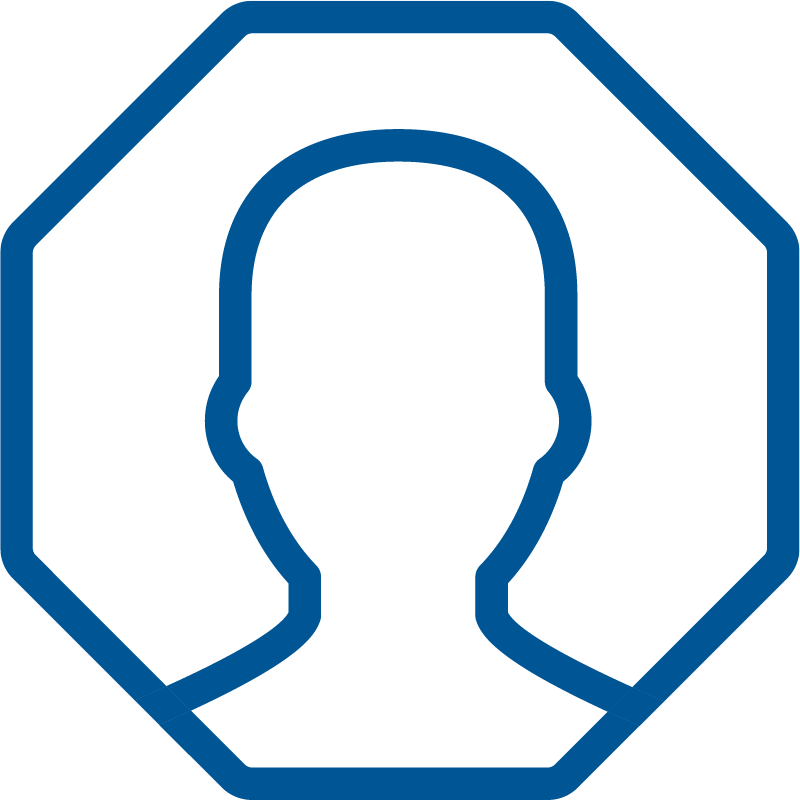 Image Octagon Shape with Outline of Person Inside