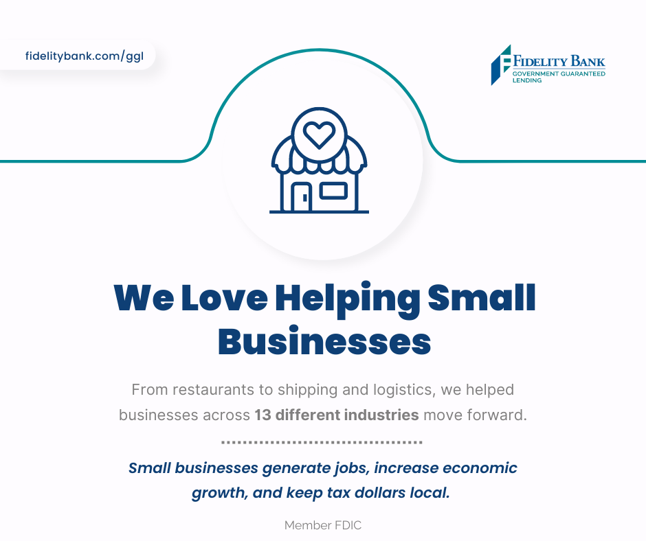 As an SBA Preferred Lender, we helped businesses in 13 different industries.
