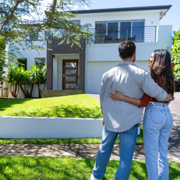 couple looking at new home