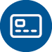 Credit card icon on blue background
